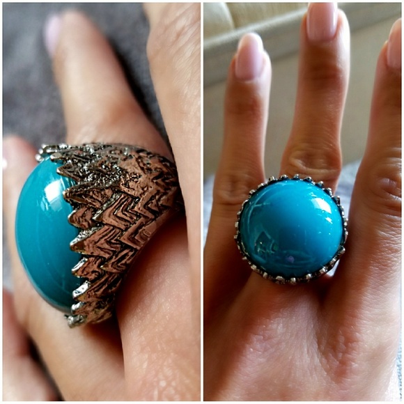 💙 ASOS Turquoise Silver Statement Ring 💙 - Picture 3 of 5